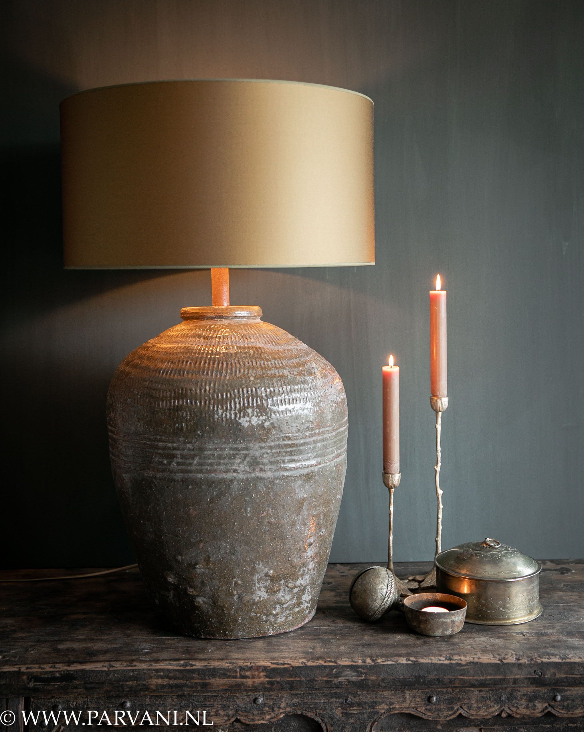 schemerlamp olijf groen steen